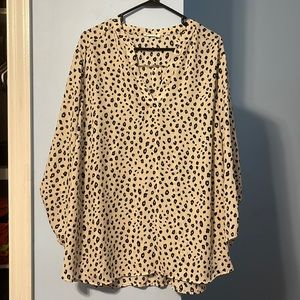 Cream and Black Leopard print blouse